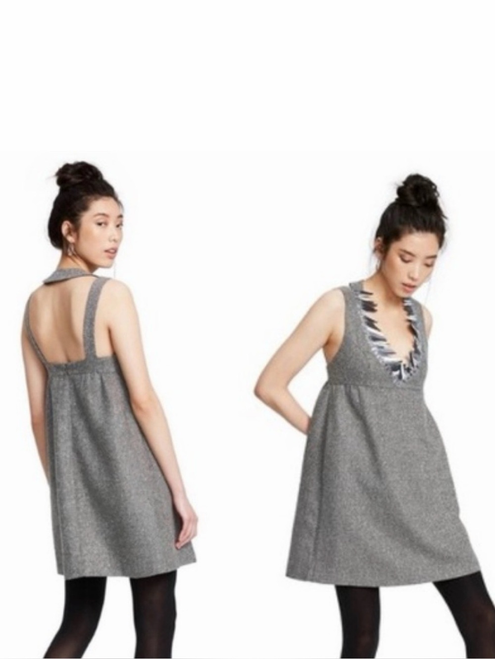 Anna Sui Metallic Tweed Dress Size S